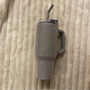 Simply Southern Silver Rhinestone Bling Tumbler with Gray Handle